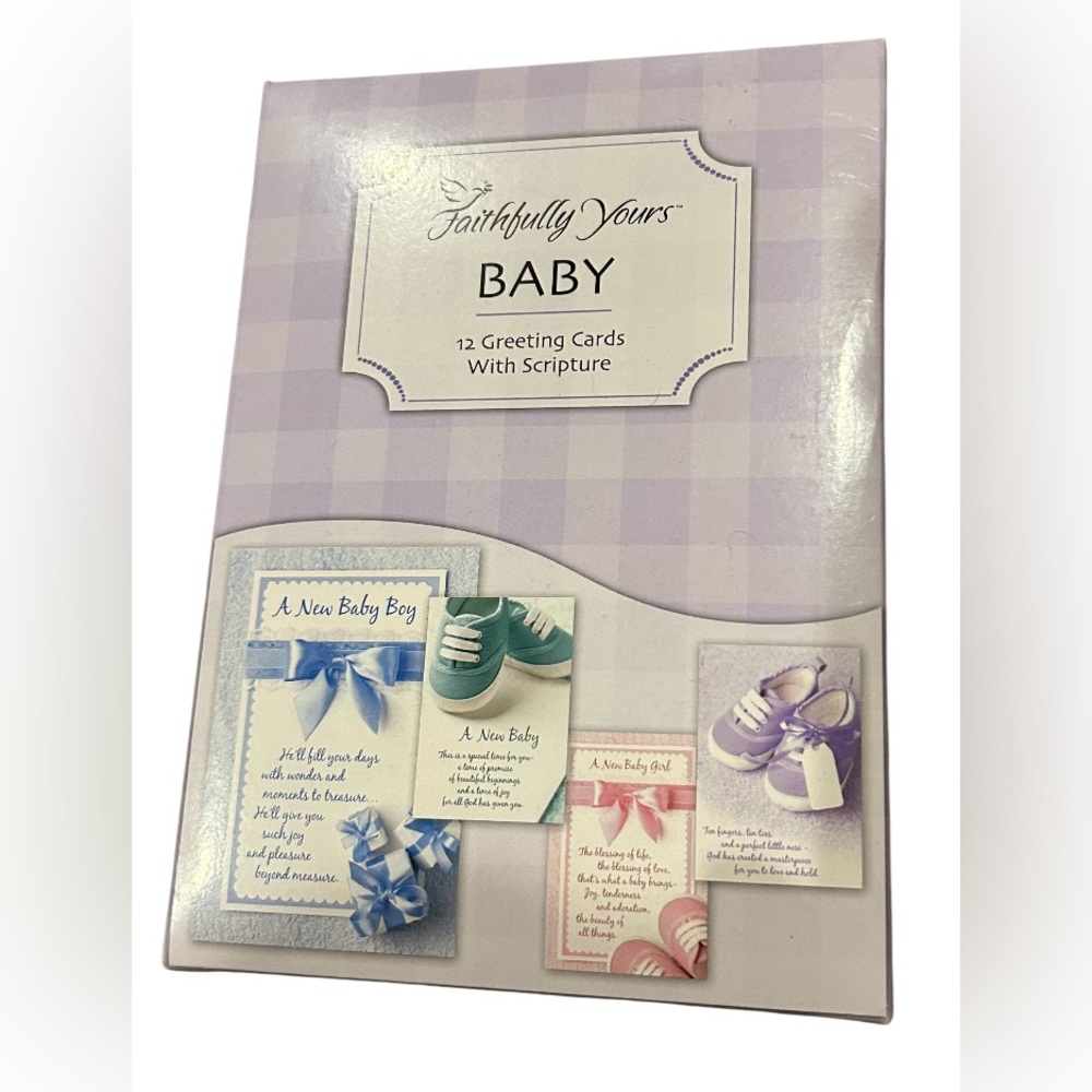 Faithfully yours Christian boxed cards for new babies.